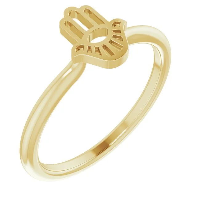 Hamsa gold sale ring